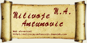 Milivoje Antunović vizit kartica